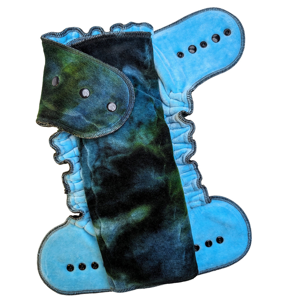 Fitted Cloth Diaper-Super Soaker | Fold Down Rise-Snap Closure | Hand-Dyed-Majestic