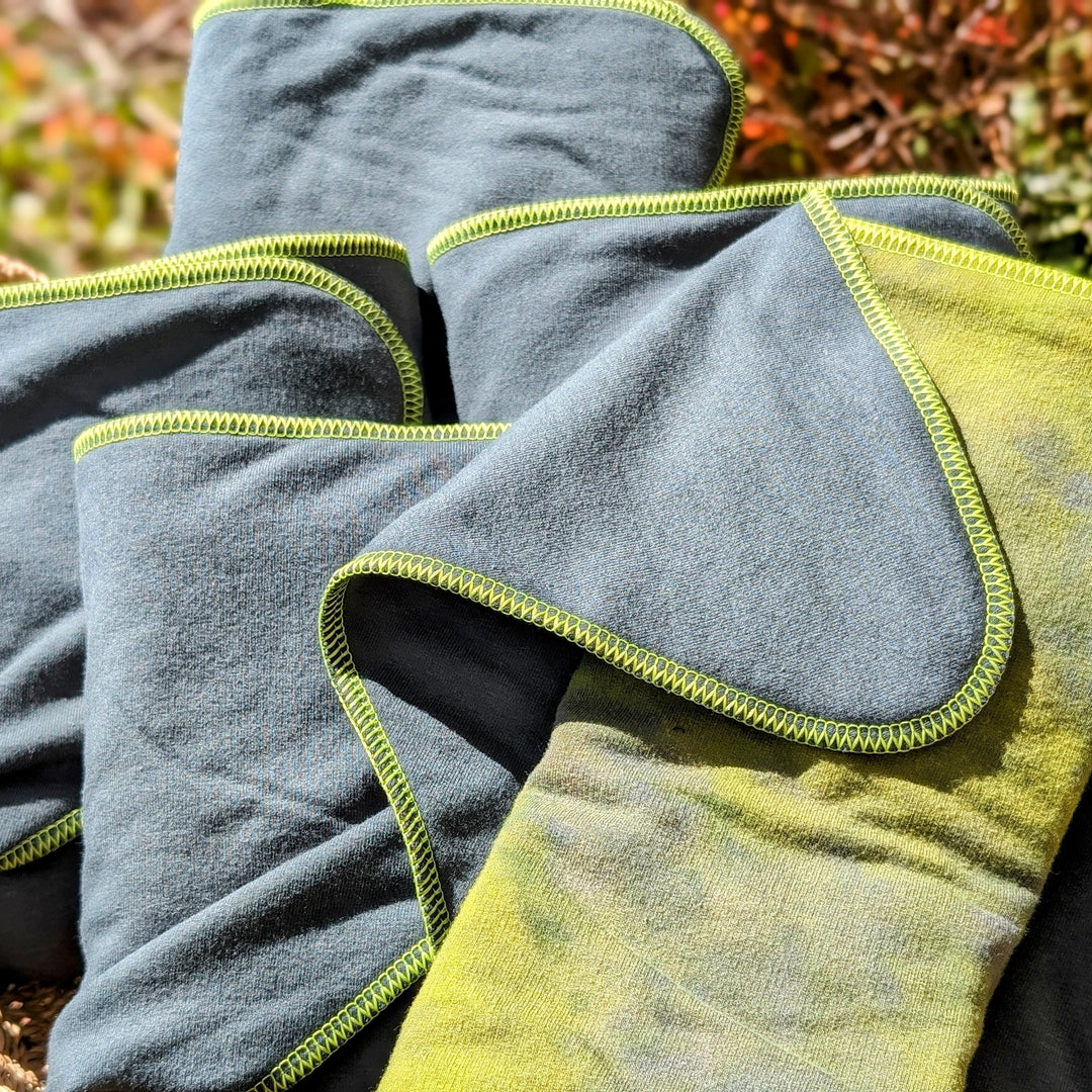 Fixed Flat Cloth Diaper | Heavy Absorbency | Pine w/Hand-Dyed Insert
