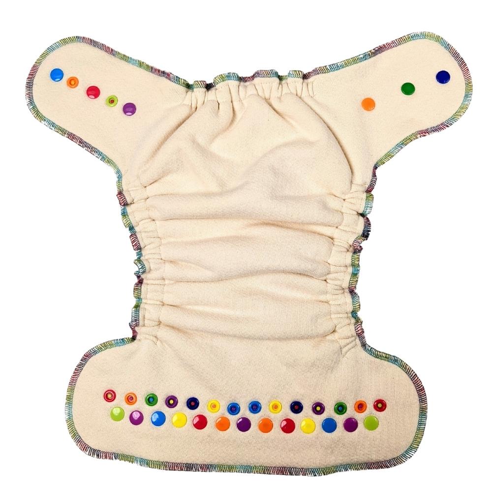 Made to Order | 100% USA Organic Cotton Fold Down Snap Fitted Cloth Diaper