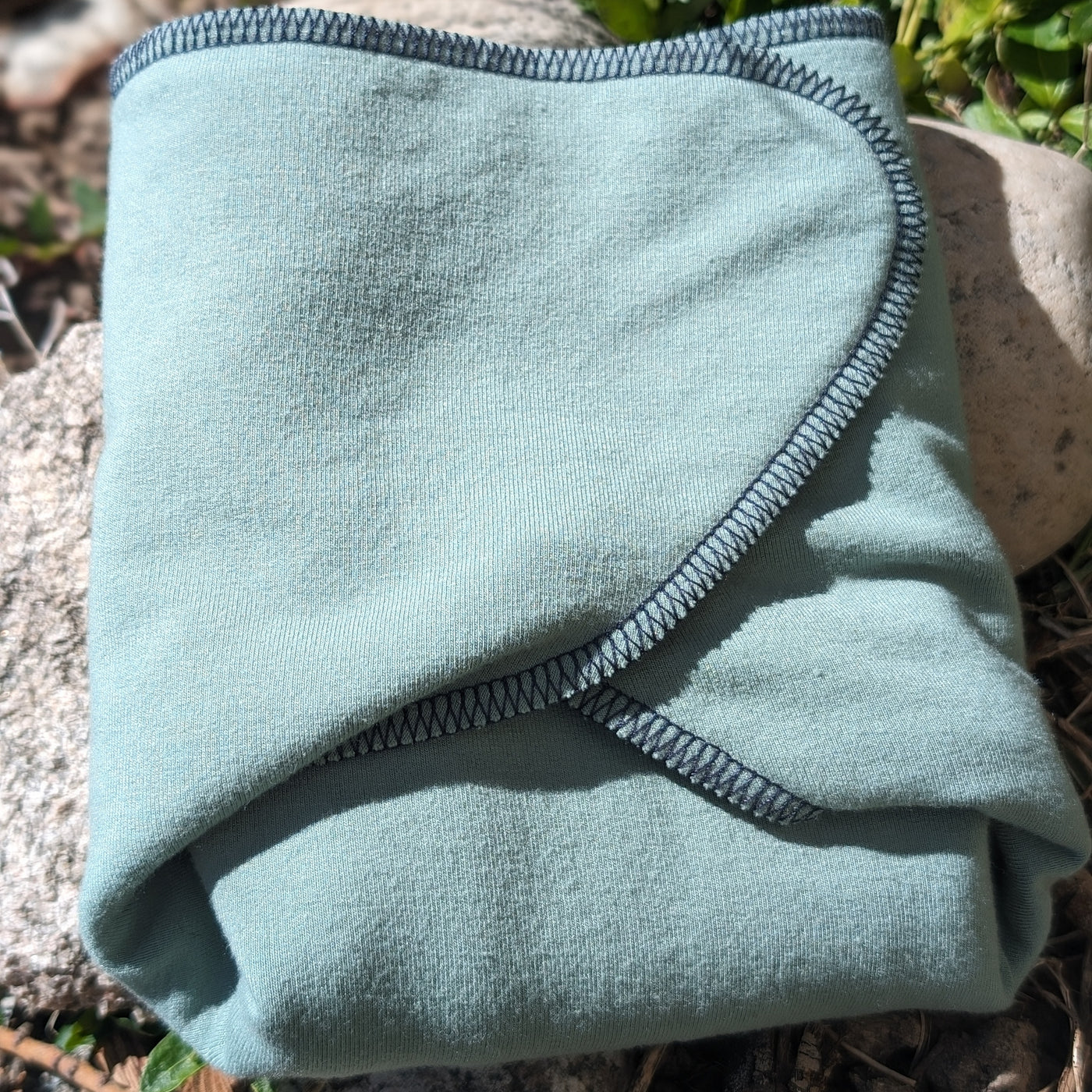 Fixed Flat Cloth Diaper | Regular Absorbency | Sage Green w/Hand-Dyed Insert