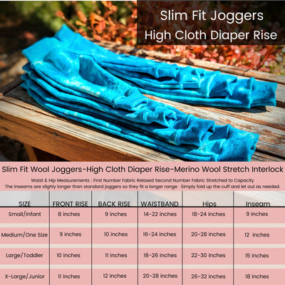 Made to Order | Slim Fit Merino Wool Joggers-High Cloth Diaper Rise | Merino Wool Stretch Interlock