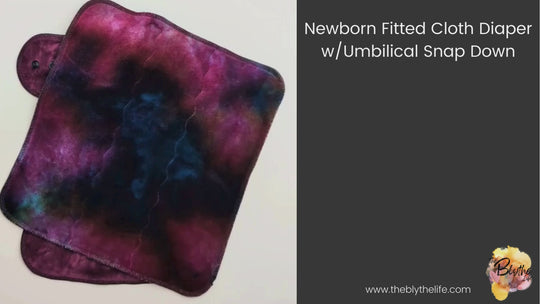 Fitted Cloth Diaper-Super Soaker | Fold Down Rise-Snap Closure | Hand-Dyed-Miracle w/Blue Inner