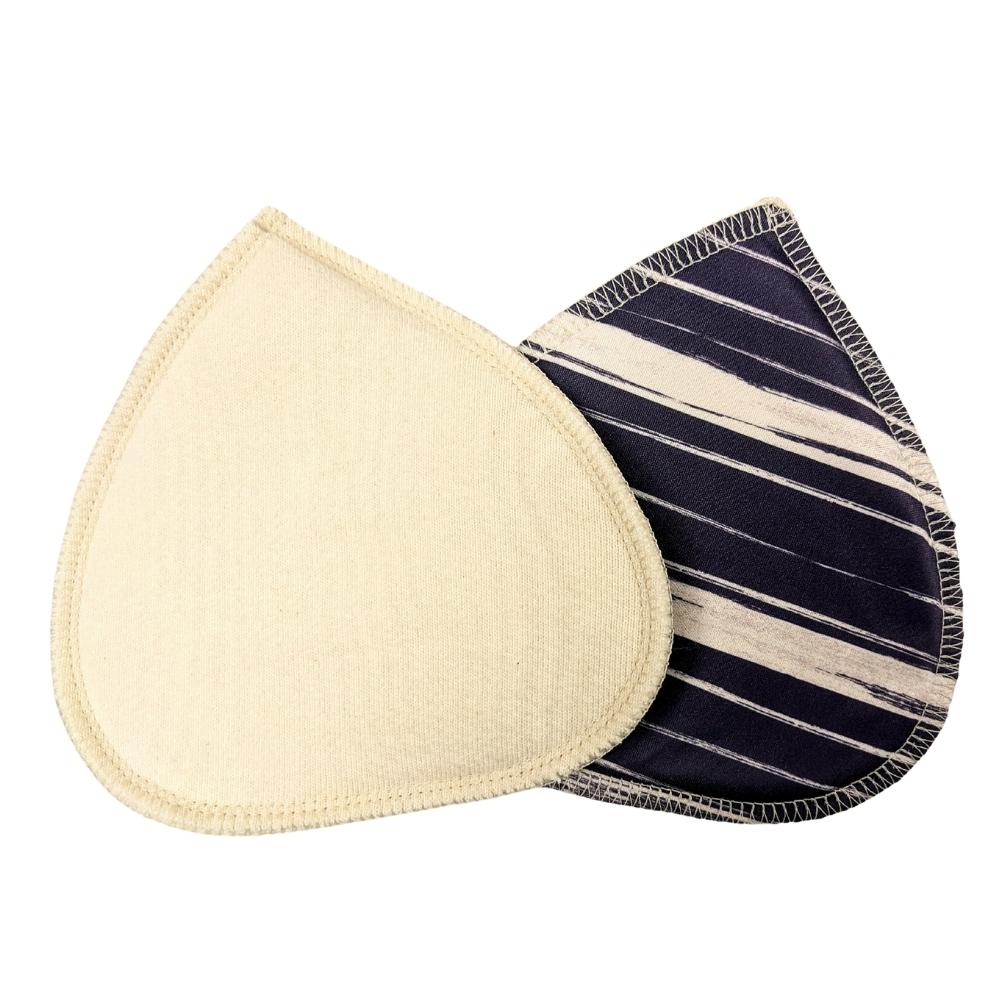 100% USA Organic Cotton Nursing Pads | 1 Pair | Wide Navy Stripe