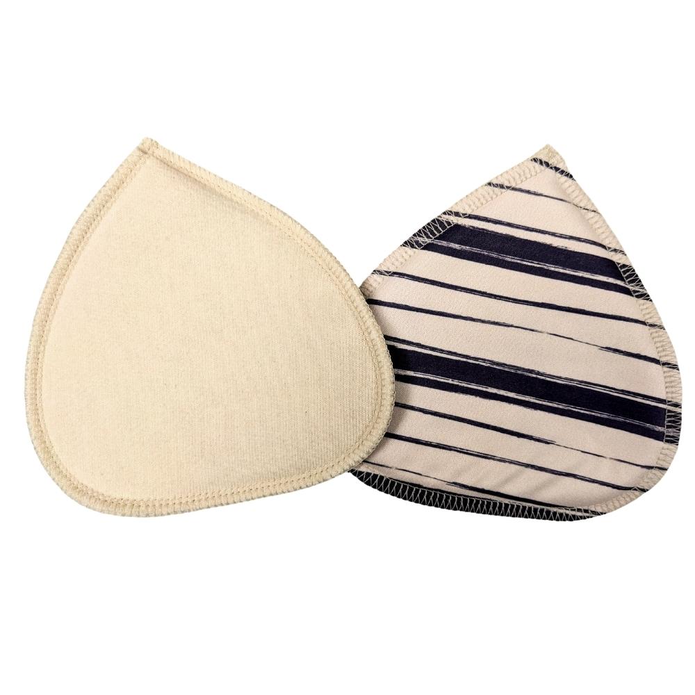 100% USA Organic Cotton Nursing Pads | 1 Pair | Thin Navy Stripe