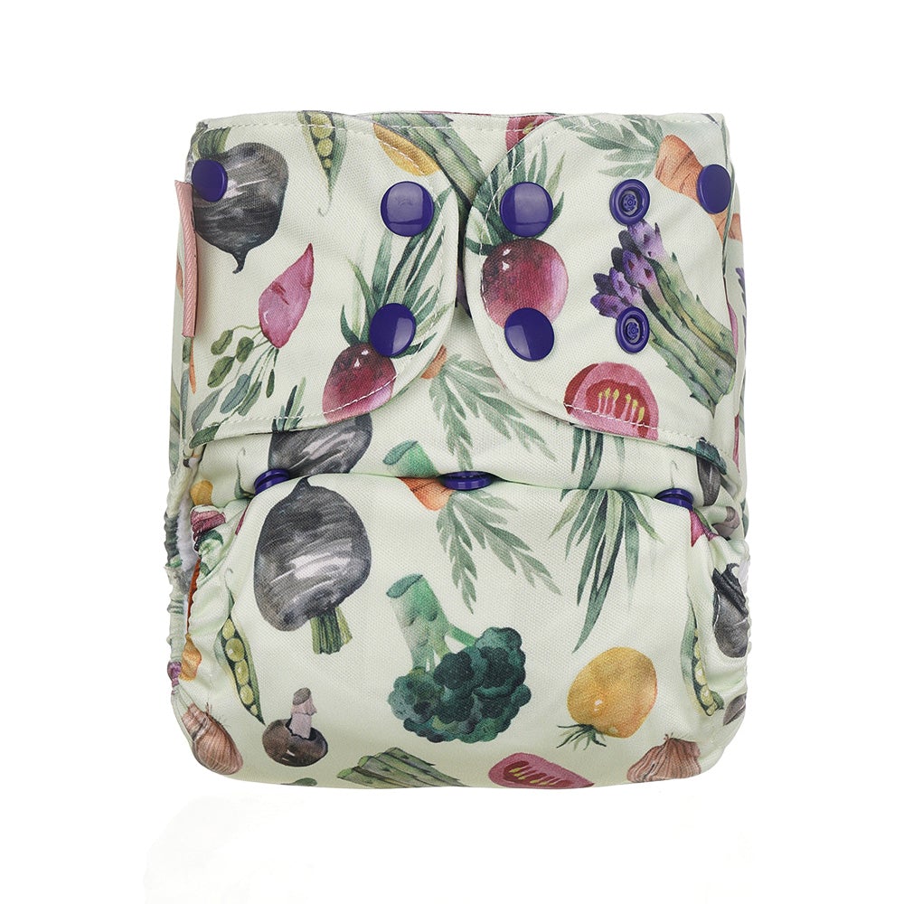 Petite Crown | Swim/Pocket Cloth Diaper | One Size | Veggies