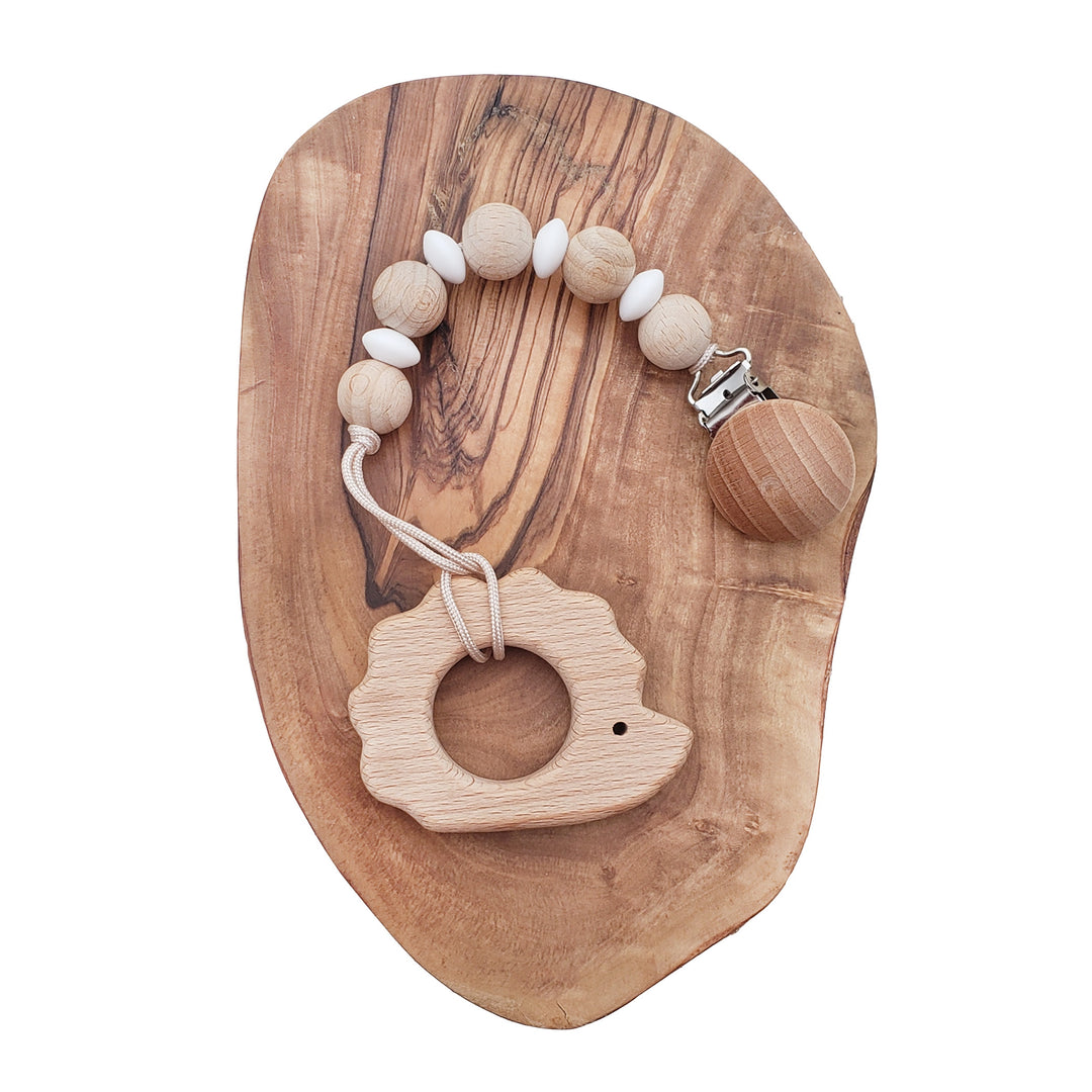 Mali Wear | Chai Pacifier Clip with Hedgehog Teether Toy