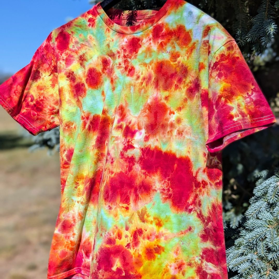 Unisex Hand-Dyed Organic Short Sleeve Heavyweight Tee | Adult Sizes | Tropical