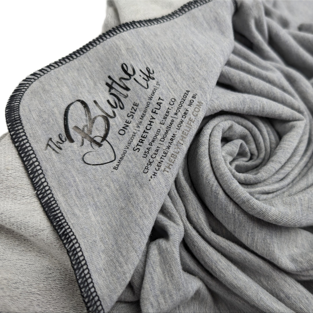 Made to Order | Stretchy Flat Cloth Diaper | Bamboo Merino Wool | Heather Gray