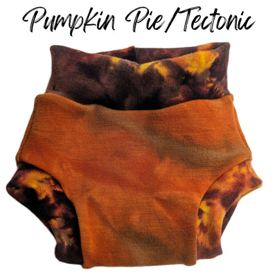 Merino Wool Diaper Cover | Pumpkin Pie/Tectonic