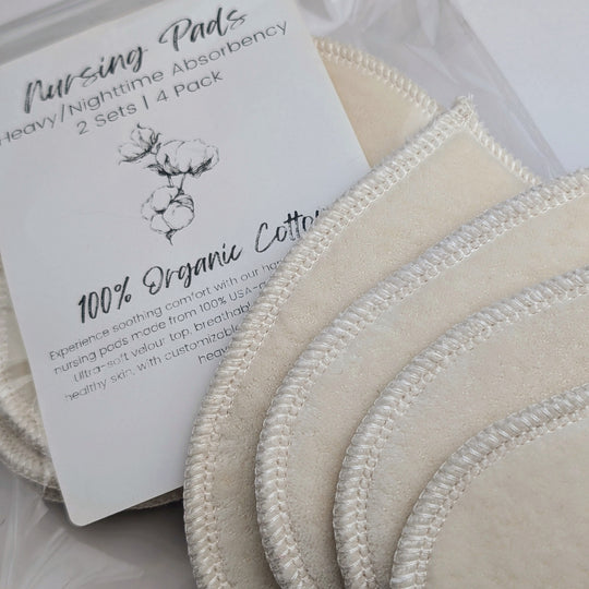 Organic Cotton Teardrop Nursing Pads | Plastic Free | 2 Sets (4 Total Pads)