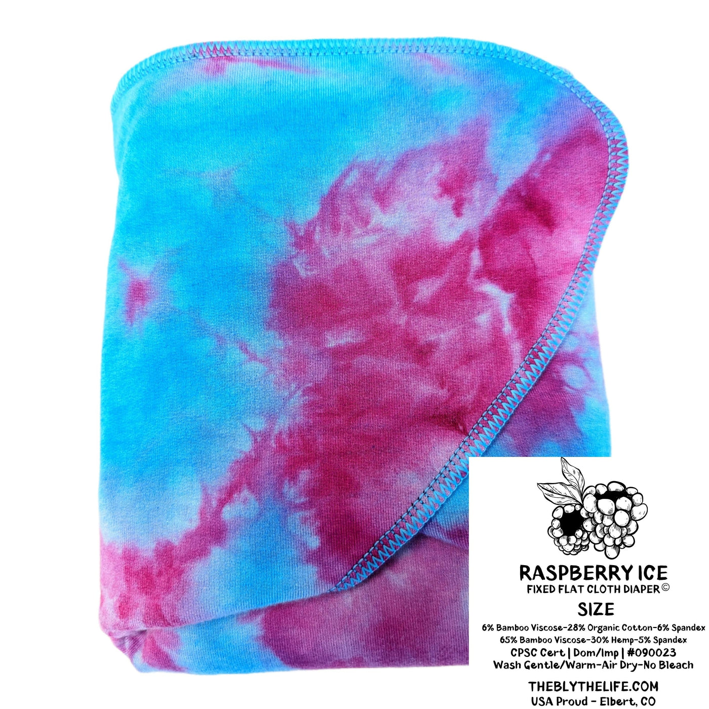 Fixed Flat Cloth Diaper©Winkelmann2020 | Heavy Wetter Absorbency | Raspberry Ice