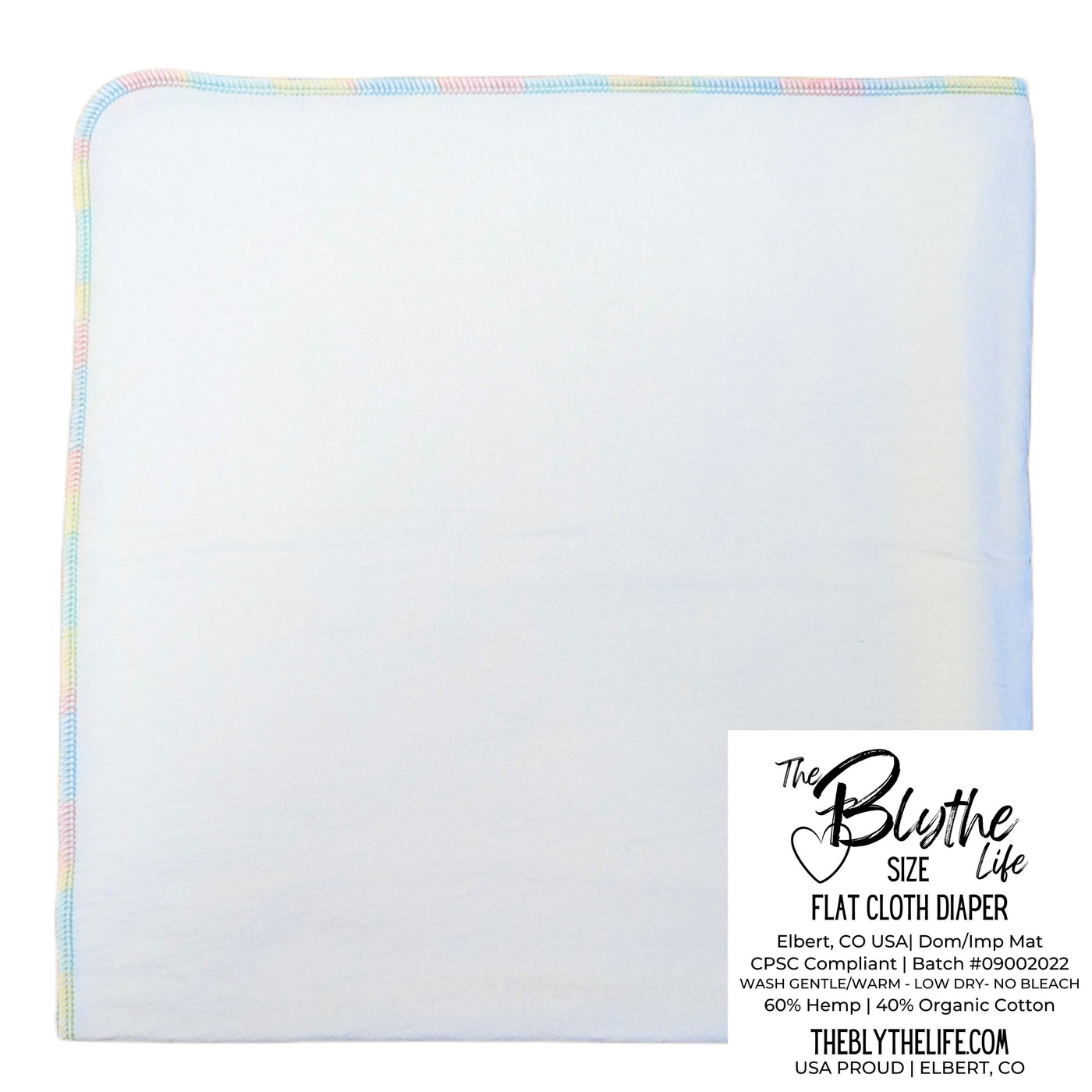 Flat Cloth Diaper | Natural/White