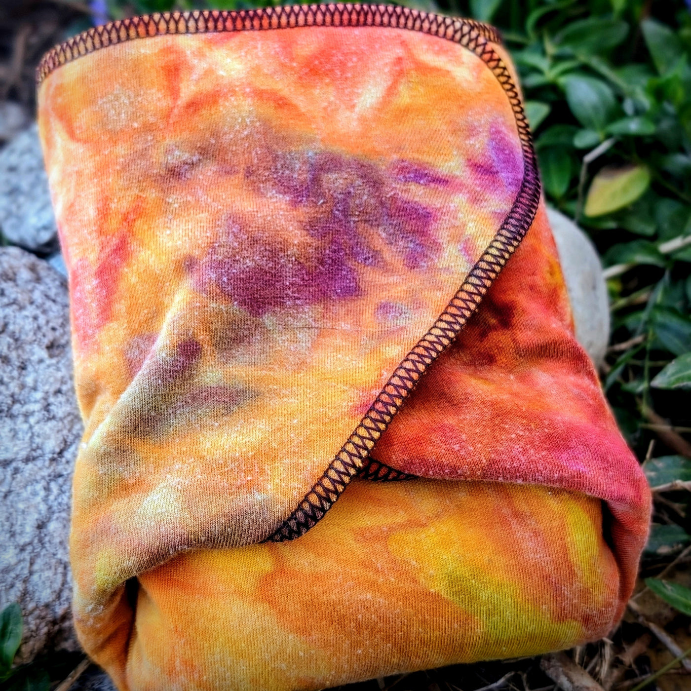 Fixed Flat Cloth Diaper | Heavy Absorbency | Hand-Dyed-Yellow/Orange/Plum/Lime