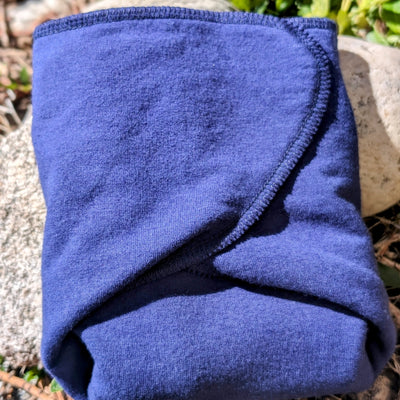 Fixed Flat Cloth Diaper | Regular Absorbency | Navy Blue w/Hand-Dyed Insert