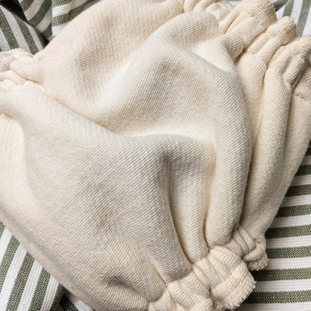 Made to Order | 100% USA Organic Cotton Snapless Fitted Cloth Diaper with Trifold Insert | Natural