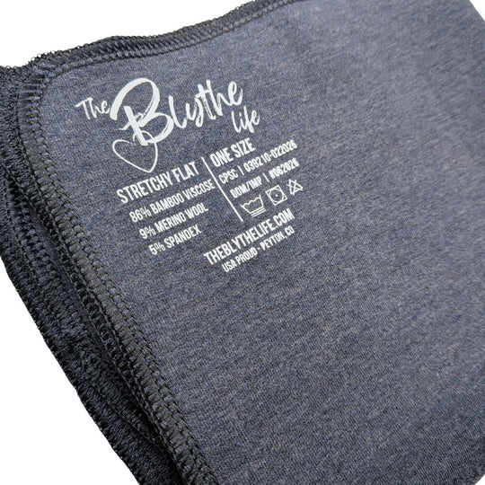 Stretchy Flat Cloth Diaper | Bamboo Merino Wool | Lake Heather