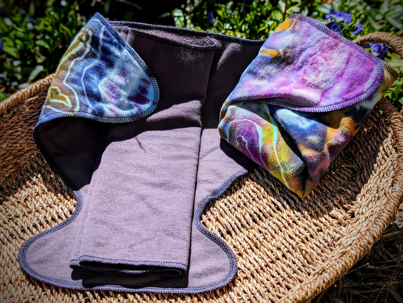 Fixed Flat Cloth Diaper | Regular Absorbency | Hand-Dyed-Geode by Colors of Callisto Moon
