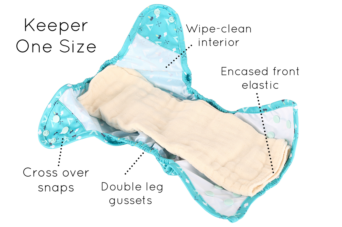 Petite Crown | Keeper Cloth Diaper Cover | One Size | Veggies