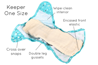 Petite Crown | Keeper Cloth Diaper Cover | One Size | Veggies