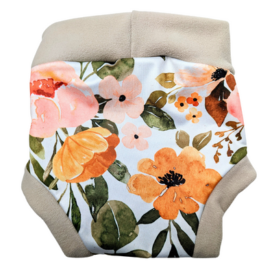 Katrina Classic PUL/Fleece Cloth Diaper Cover | Peach Blooms