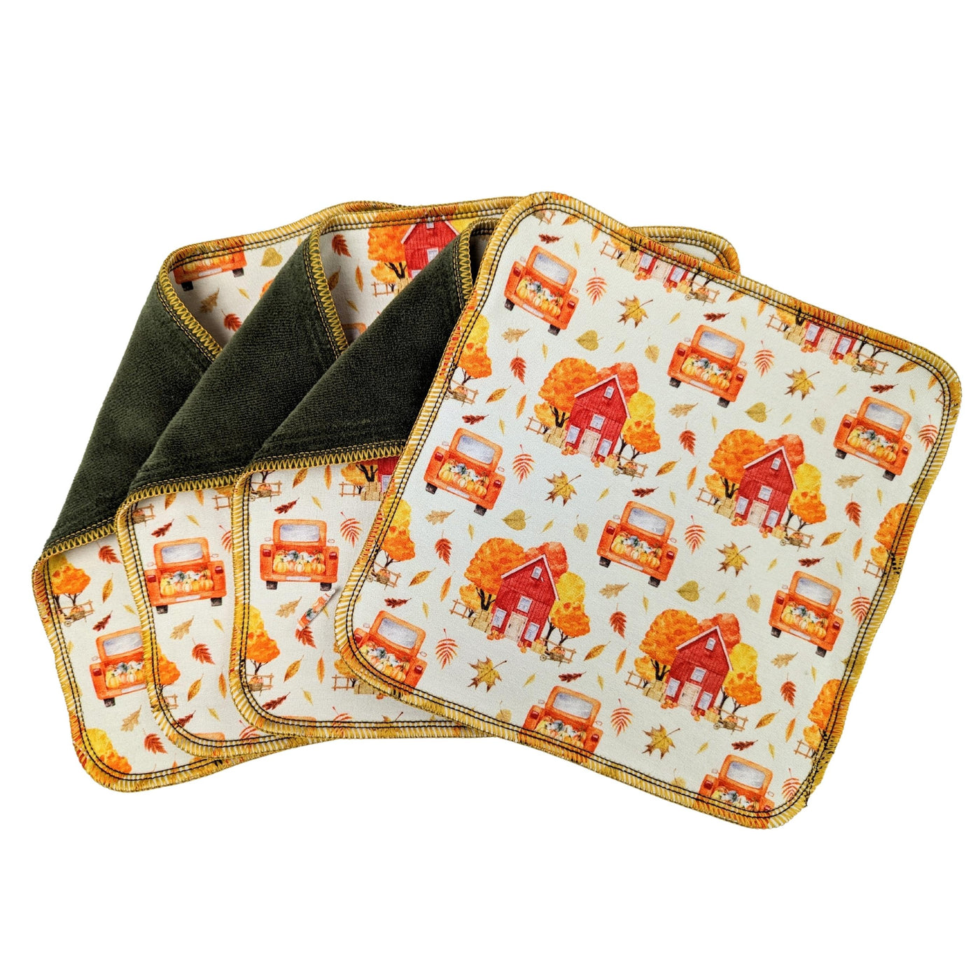 Wipes/Boosters-Velour Lined | 8x8 | Set of 4 | Pumpkin Patch