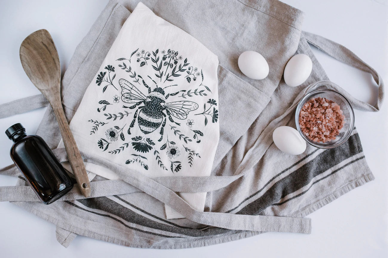 Your Green Kitchen | Tea Towel | Charcoal Bee