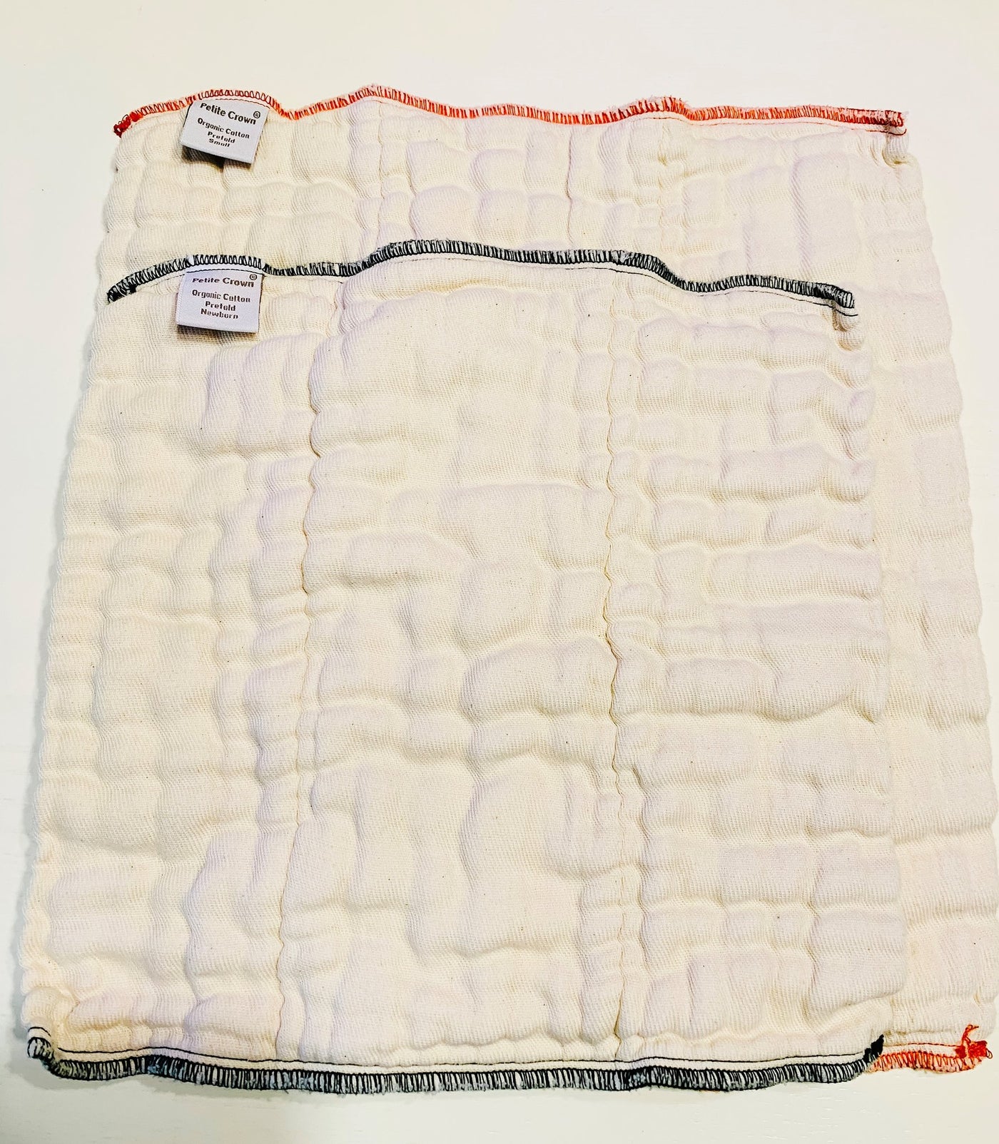 Petite Crown | Prefold Cloth Diapers | Unbleached Organic Cotton | Newborn | Pack of 6