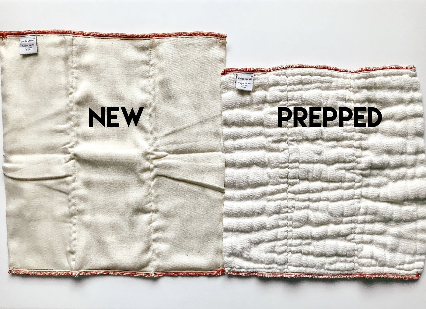 Petite Crown | Prefold Cloth Diapers | Unbleached Organic Cotton | Newborn | Pack of 6