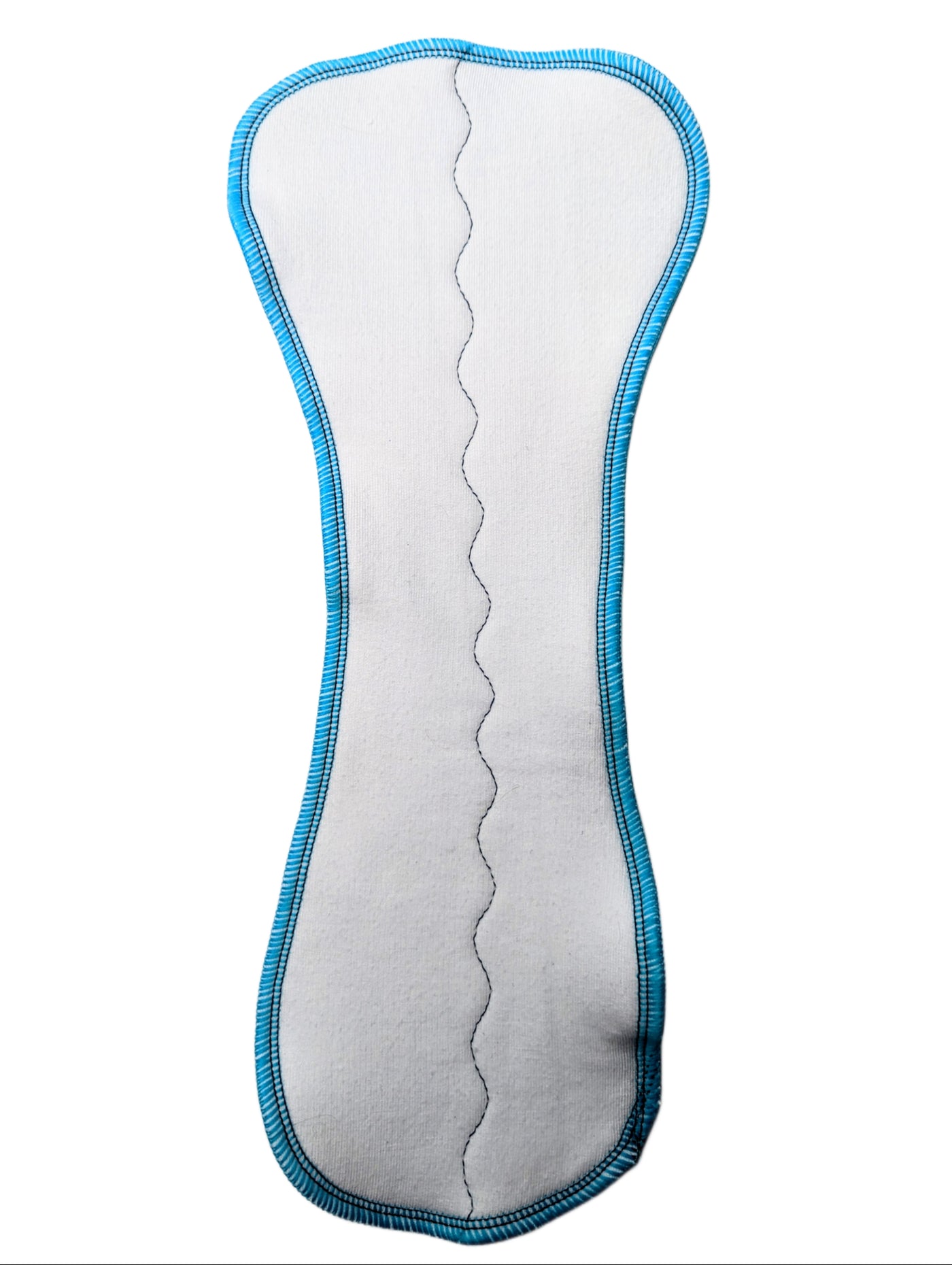 Cloth Diaper Contoured 3-Layer Booster | One Size | White/Bright Blue Thread